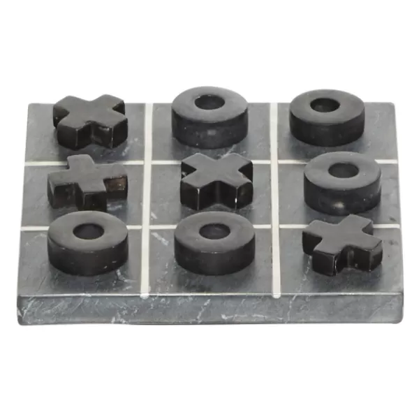 Decorative Accents-Kirkland's Home Marble Tic Tac Toe Board Black