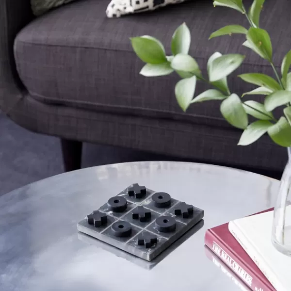 Decorative Accents-Kirkland's Home Marble Tic Tac Toe Board Black