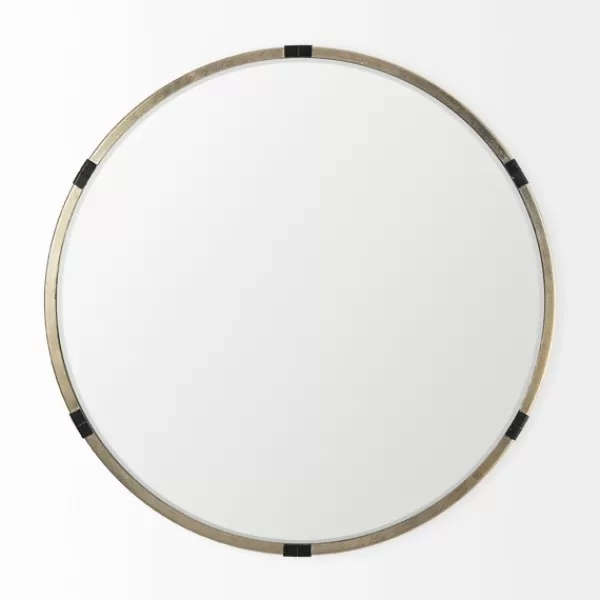 Decorative Mirrors-Kirkland's Home Maria Brushed Gold Round Wall Mirror