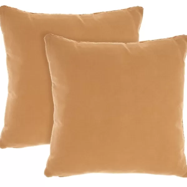 Pillows-Kirkland's Home Marigold Cable Knit Throw Pillows, Set Of 2 Orange