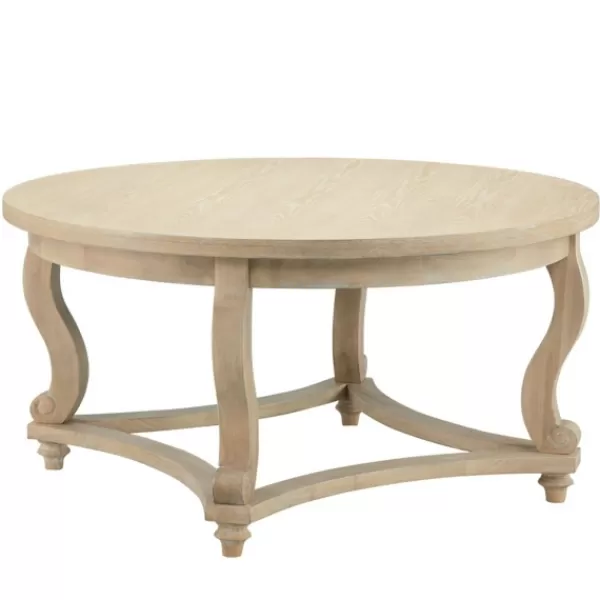 Coffee Tables-Kirkland's Home Martha Stewart Round Coffee Table Tan