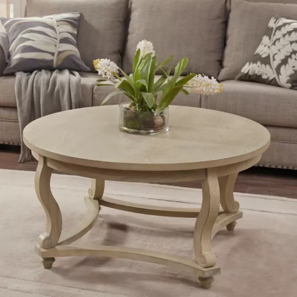 Coffee Tables-Kirkland's Home Martha Stewart Round Coffee Table Tan