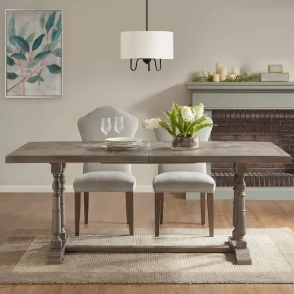 Dining Tables-Kirkland's Home Martha Stewart Tiffany Pedestal Dining Table Gray