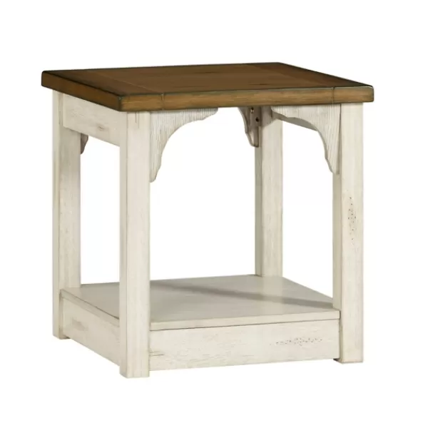 Accent & End Tables-Kirkland's Home Mary And Natural Wooden Square Accent Table White