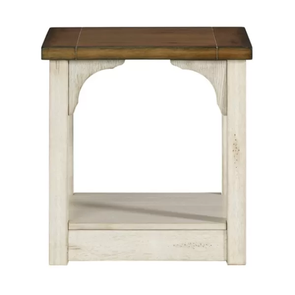 Accent & End Tables-Kirkland's Home Mary And Natural Wooden Square Accent Table White