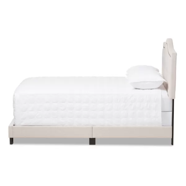 Beds & Headboards-Kirkland's Home Mary Beige Button Tufted Kind Bed Frame Ivory