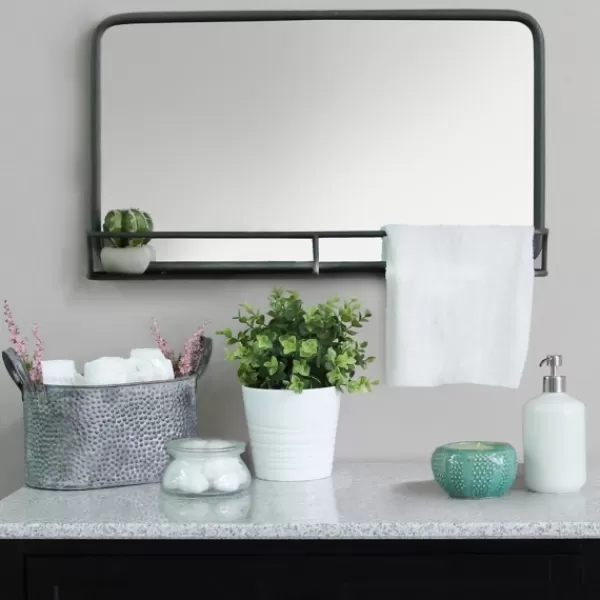 Decorative Mirrors-Kirkland's Home Mason Metal Mirror With Shelf, 24X14 In.