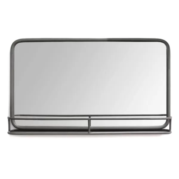 Decorative Mirrors-Kirkland's Home Mason Metal Mirror With Shelf, 24X14 In.