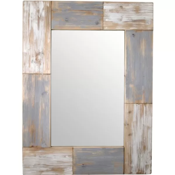 Decorative Mirrors-Kirkland's Home Mason Wood Planks Wall Mirror Gray