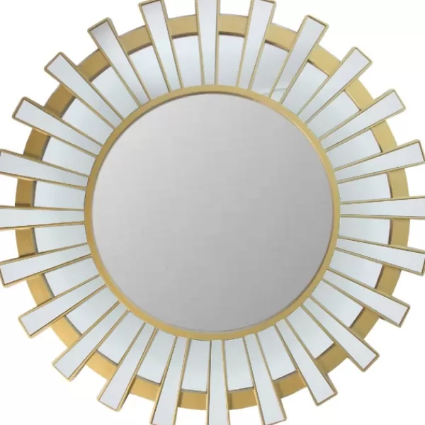 Decorative Mirrors-Kirkland's Home Matte And Clear Sunburst Wall Mirror Gold