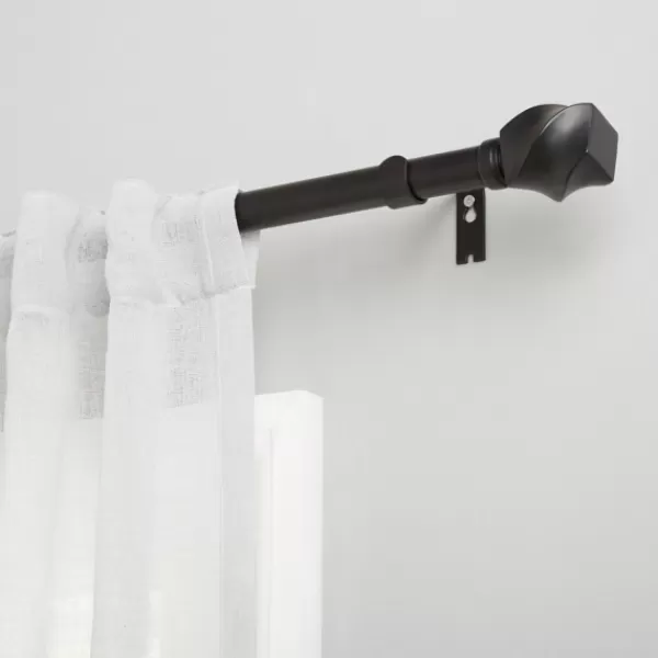 Curtain Rods & Hardware-Kirkland's Home Matte Black Modern Twist Curtain Rod, 120 In.