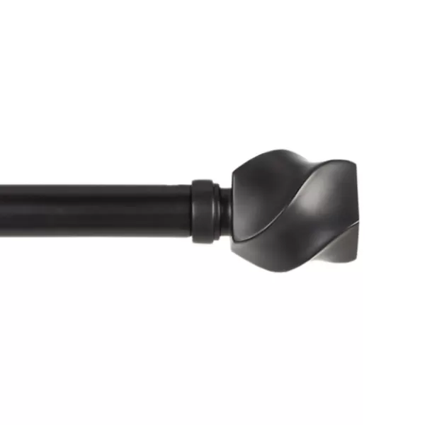 Curtain Rods & Hardware-Kirkland's Home Matte Black Modern Twist Curtain Rod, 120 In.