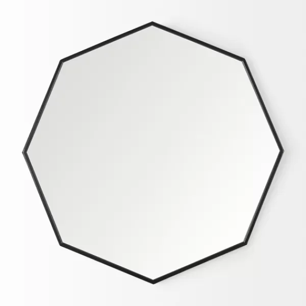 Decorative Mirrors-Kirkland's Home Matte Black Octagonal Wall Mirror