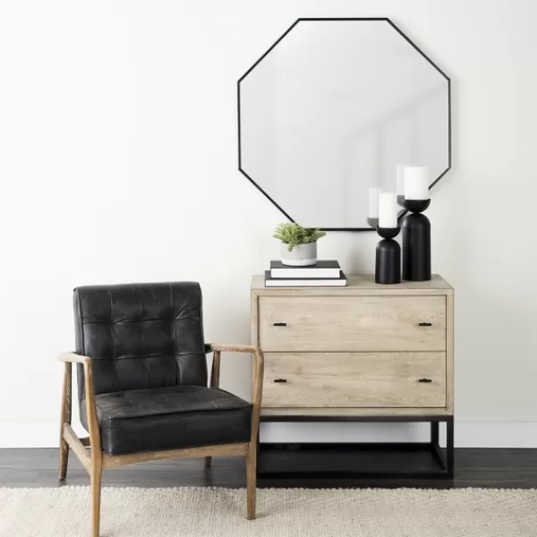 Decorative Mirrors-Kirkland's Home Matte Black Octagonal Wall Mirror