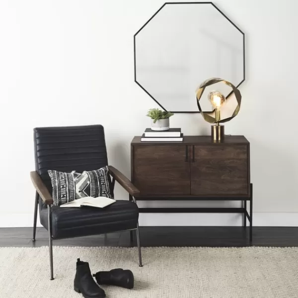 Decorative Mirrors-Kirkland's Home Matte Black Octagonal Wall Mirror