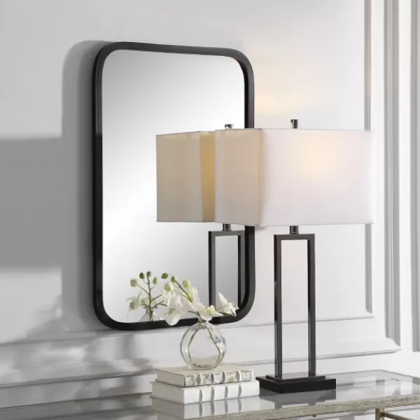 Decorative Mirrors-Kirkland's Home Matte Black Rectangular Wall Mirror