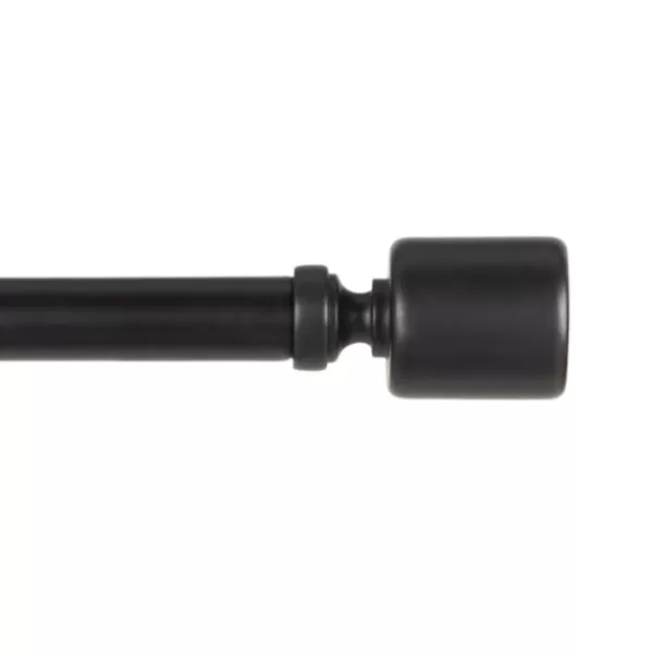 Curtain Rods & Hardware-Kirkland's Home Matte Black Rhys Cylinder Curtain Rod, 72 In.