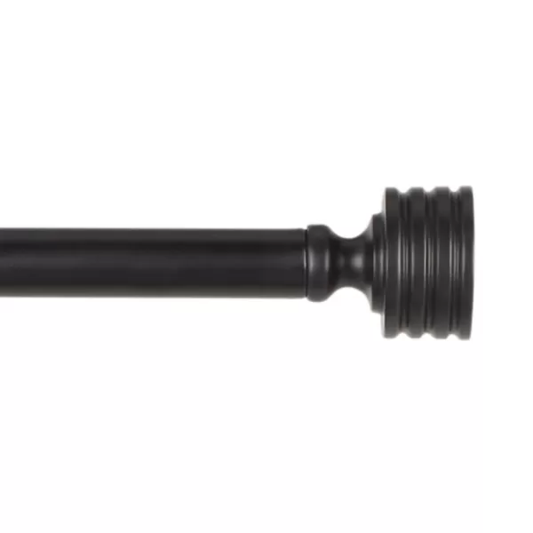 Curtain Rods & Hardware-Kirkland's Home Matte Black Stacked Cylinder Curtain Rod, 120 In.