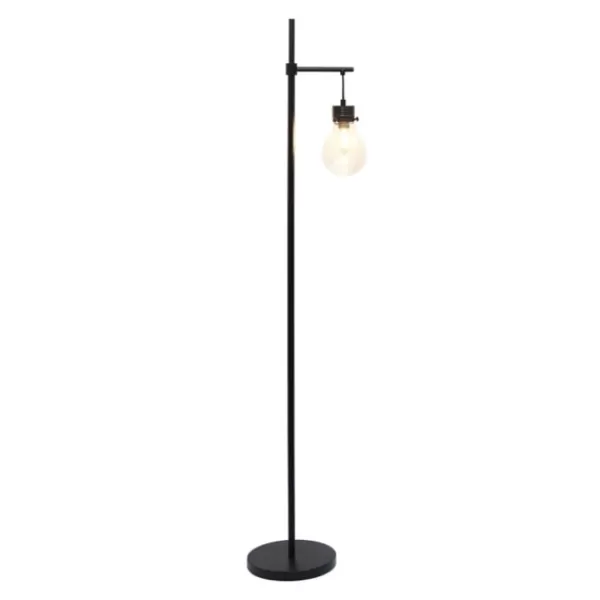 Floor Lamps-Kirkland's Home Matte Black Stephen Floor Lamp Clear