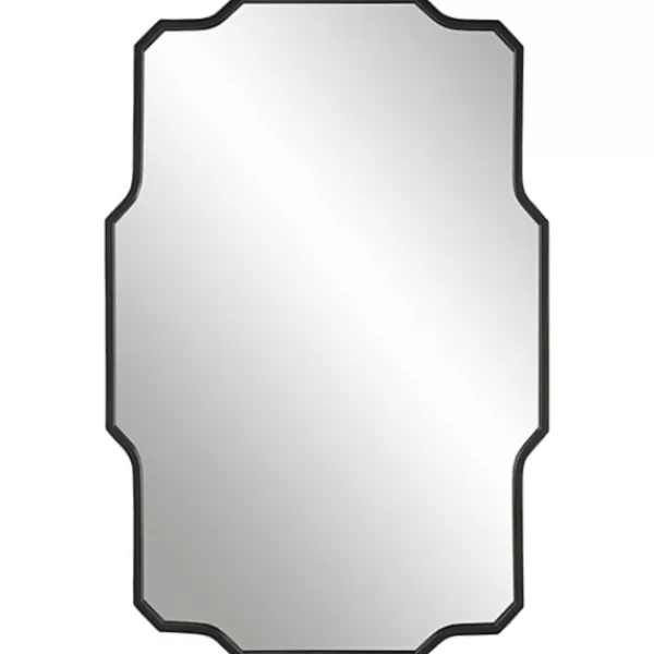 Decorative Mirrors-Kirkland's Home Matte Black Thin Linear Iron Frame Wall Mirror