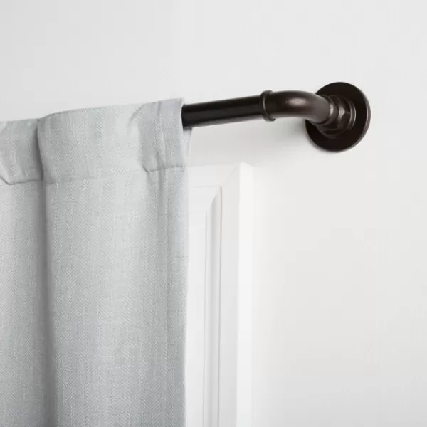 Curtain Rods & Hardware-Kirkland's Home Matte Bronze Hyde Wrap Around Curtain Rod, 120 In.