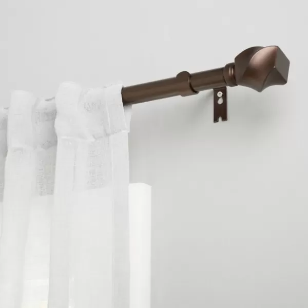 Curtain Rods & Hardware-Kirkland's Home Matte Bronze Modern Twist Curtain Rod, 120 In.