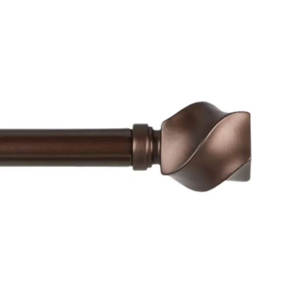 Curtain Rods & Hardware-Kirkland's Home Matte Bronze Modern Twist Curtain Rod, 120 In.