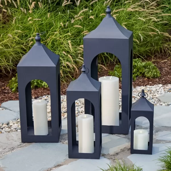 Lanterns-Kirkland's Home Matte Hampshire Metal Lantern, 17 In. Black