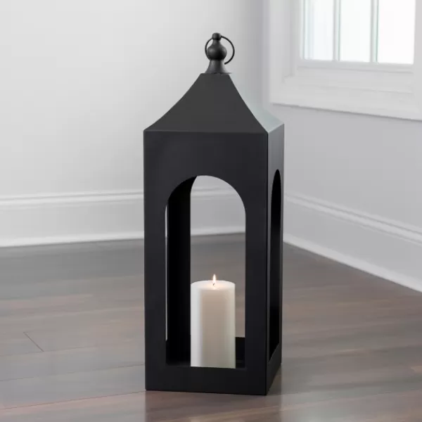 Lanterns-Kirkland's Home Matte Hampshire Metal Lantern, 36 In. Black