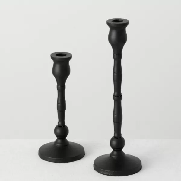 Candle Holders-Kirkland's Home Matte Iron Taper Candle Holders, Set Of 2 Black