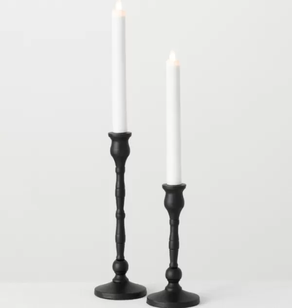 Candle Holders-Kirkland's Home Matte Iron Taper Candle Holders, Set Of 2 Black