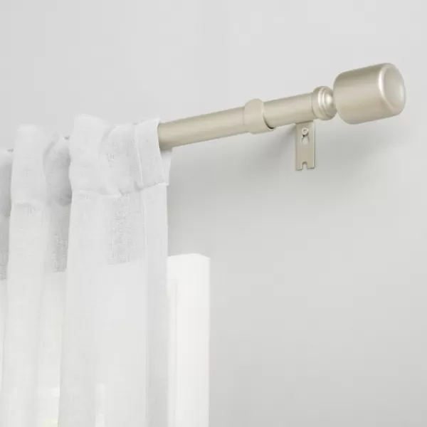 Curtain Rods & Hardware-Kirkland's Home Matte Nickel Rhys Cylinder Curtain Rod, 120 In.