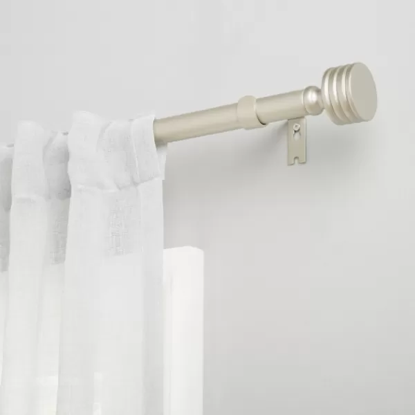 Curtain Rods & Hardware-Kirkland's Home Matte Nickel Stacked Cylinder Curtain Rod, 120 In.