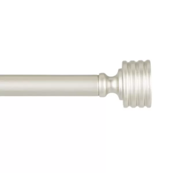 Curtain Rods & Hardware-Kirkland's Home Matte Nickel Stacked Cylinder Curtain Rod, 120 In.