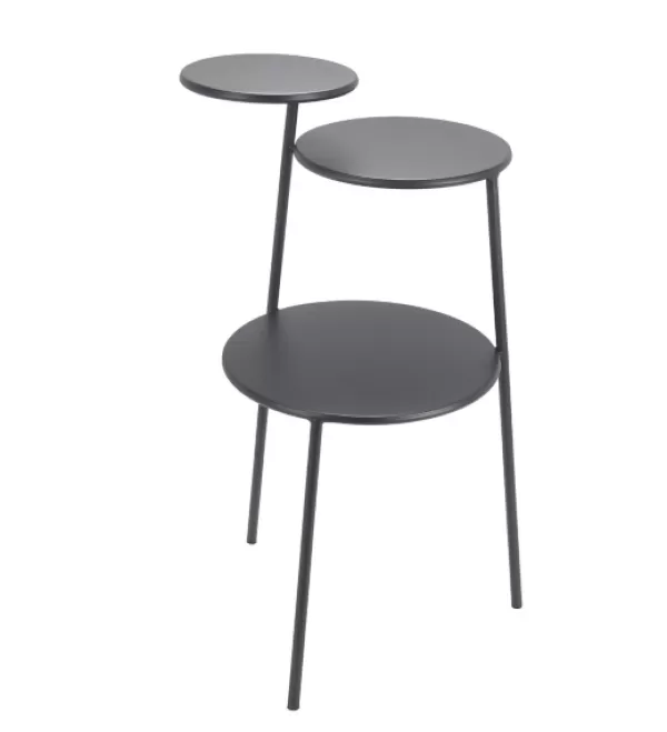 Accent & End Tables-Kirkland's Home Matte Overlapping 3-Tier Side Table Black