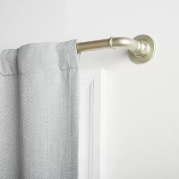 Curtain Rods & Hardware-Kirkland's Home Matte Silver Hyde Wrap Around Curtain Rod, 120 In.