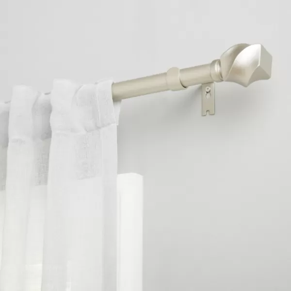 Curtain Rods & Hardware-Kirkland's Home Matte Silver Modern Twist Curtain Rod, 120 In.