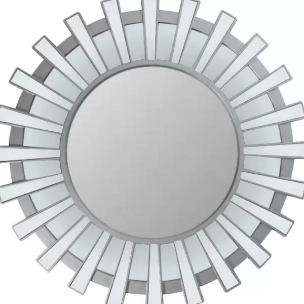 Decorative Mirrors-Kirkland's Home Matte Sunburst Wall Mirror Silver