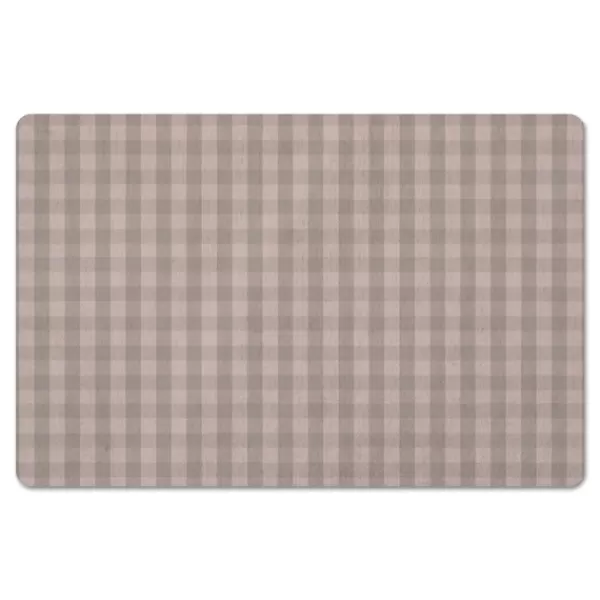 Kitchen & Floor Mats-Kirkland's Home Mauve And Gray Plaid Kitchen Mat Pink/Gray