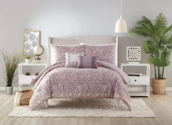 Comforters-Kirkland's Home Mauve Scorro 5-Pc. Queen Comforter Set Purple
