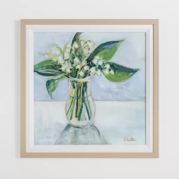 Framed Art-Kirkland's Home May Lily Of The Valley Framed Art Print Green/Gray/White