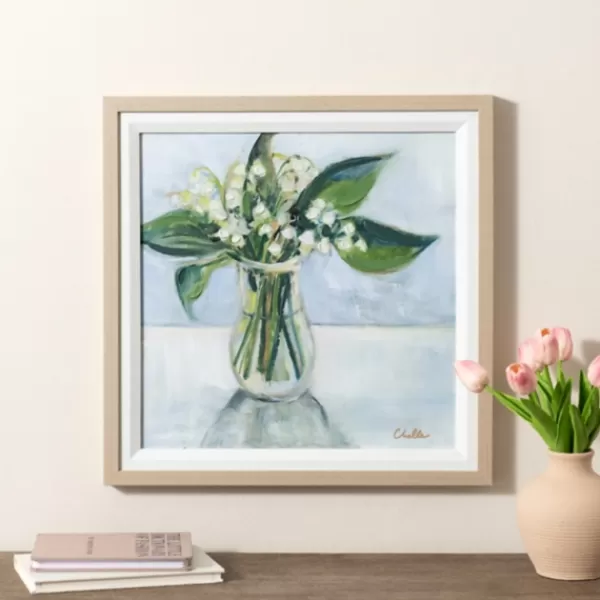 Framed Art-Kirkland's Home May Lily Of The Valley Framed Art Print Green/Gray/White