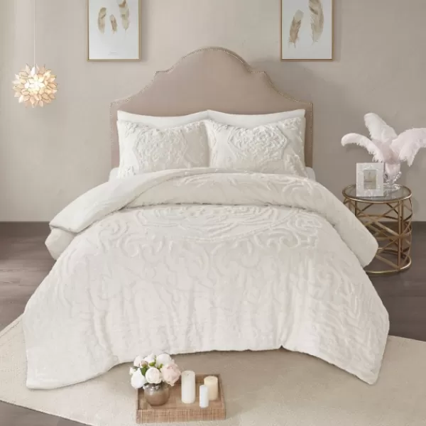 Comforters-Kirkland's Home Medallion California King 3-Pc. Comforter Set White