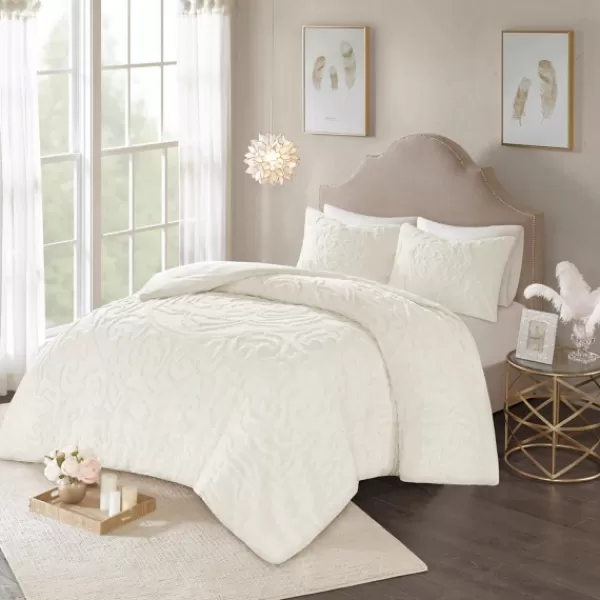 Comforters-Kirkland's Home Medallion California King 3-Pc. Comforter Set White