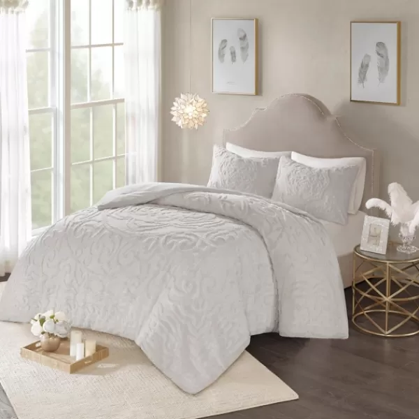 Comforters-Kirkland's Home Medallion California King 3-Pc. Comforter Set Gray