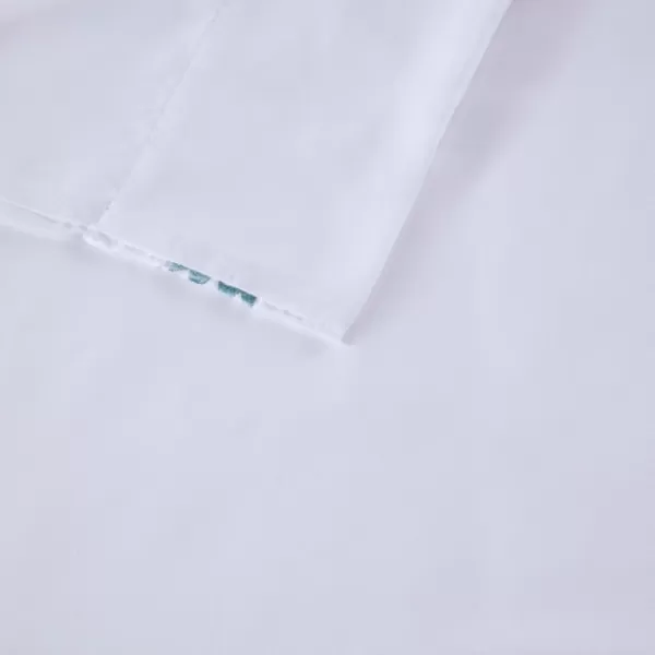 Bed Sheets-Kirkland's Home Medallion Hem Microfiber 4-Pc. Full Sheet Set White/Blue