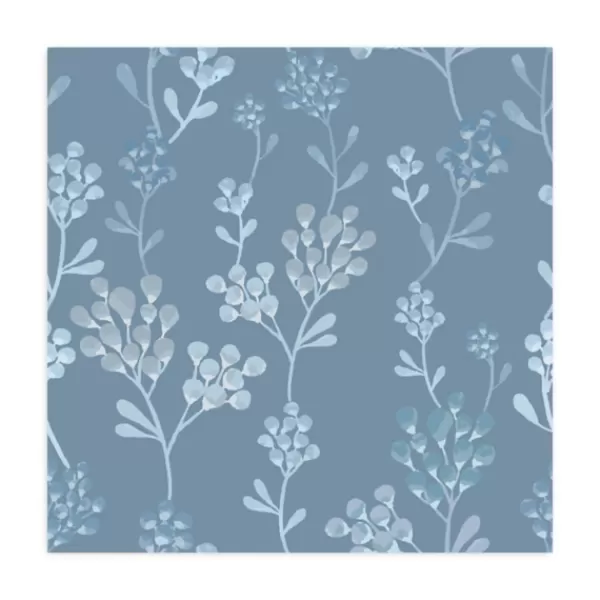 Wall Murals & Wall Decals-Kirkland's Home Medium Gray Florals Peel And Stick Wall Mural Blue