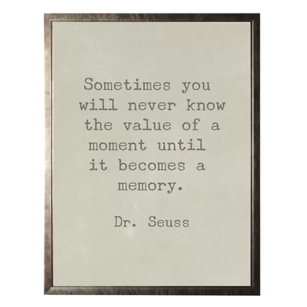 Framed Art-Kirkland's Home Memory Dr. Seuss Quote Framed Art Print Tan