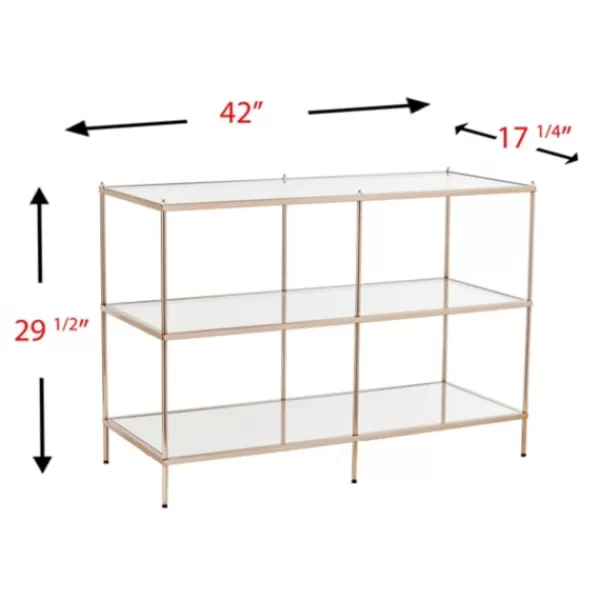 Console Tables-Kirkland's Home Metal 3-Tier Mirrored Console Table Gold