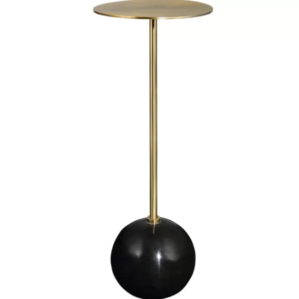 Accent & End Tables-Kirkland's Home Metal & Round Black Base Cocktail Table Gold